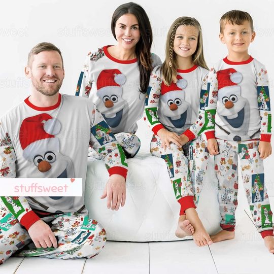 Christmas Olaf Family Pajamas Set, Disney Olaf Pajamas Set