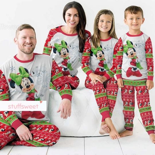Christmas Minnie Pajama Set, Disney Minnie Pajama Set