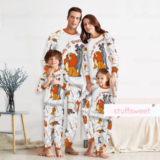 Christmas Lady And The Tramp Pajamas, Disney Dog Pajamas