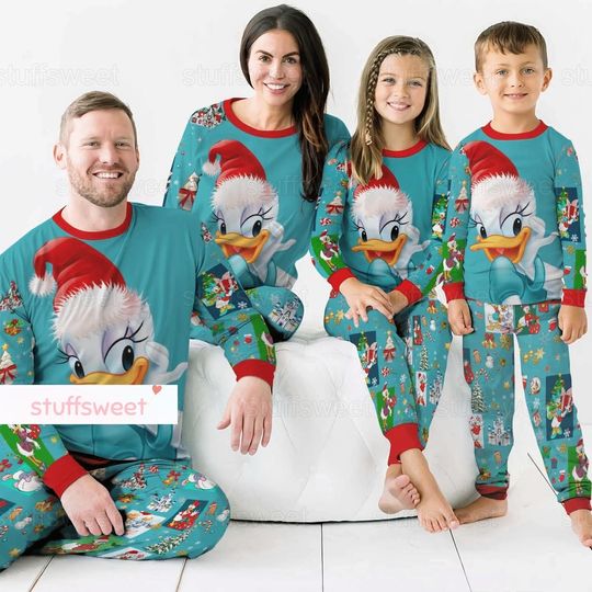 Christmas Daisy Duck Family Pajamas Set, Disney Duck Pajamas