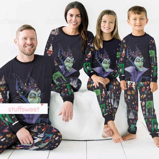 Christmas Maleficent Pajamas Set, Disney Maleficent Pajamas