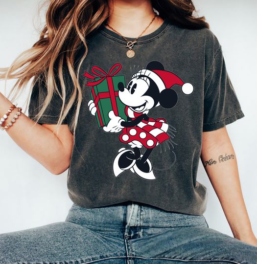 Disney Minnie Mouse Gift Holiday Christmas T-Shirt, Santa Minnie Shirt