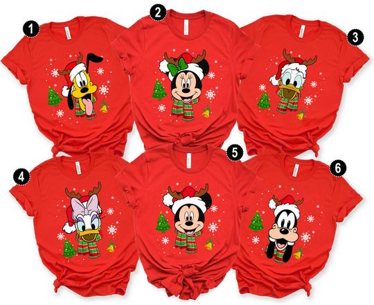 Disney Family Christmas Shirt, Family Christmas Matching shirt,  Disney Character Christmas Shirt Family