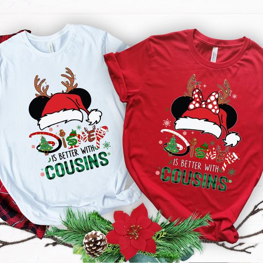 Discover Disney Christmas Cousin Crew Shirts, Disney is Better with Cousins, Disney Christmas Matching Shirt