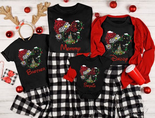Discover Disney Family Christmas Shirts, Disney Family Christmas Shirts, Family Christmas Party, Christmas Mickey Minnie Shirts