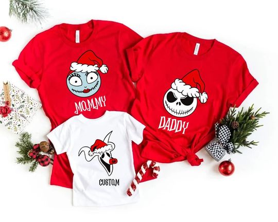 Nightmare Before Christmas Shirt, Jack and Sally Christmas shirts, Disney Christmas shirts, Disney Family Christmas Shirts