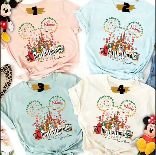 Personalized Disney Christmas Vacation Mickey and Friends