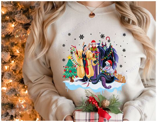 Disney Villains Squad Characters Christmas Shirt, Disney Evil Friends Shirt, Disney Villains Evil Tour Christmas Shirt