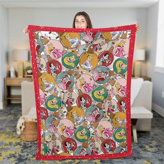 Ornaments Disney Princess Soft Throw Blanket, Disney Christmas