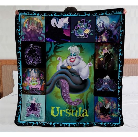 Ursula Blanket, Ursula Fleece Blanket, Disney Villain Blanket