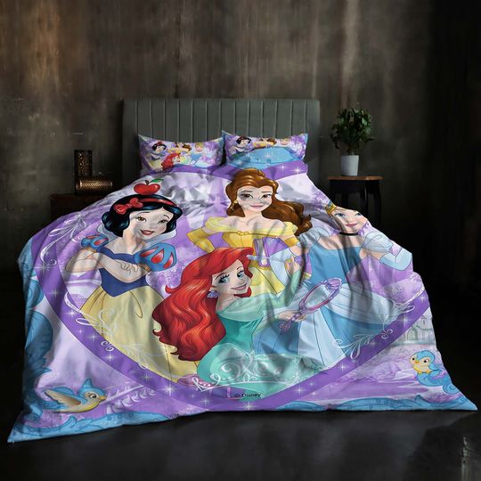 Custom Christmas Disney Princess Three-Piece Quilt cover Set