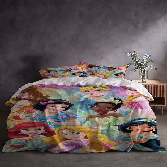 Custom Christmas Disney Princess Three-Piece Quilt cover Set
