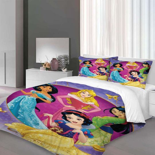 Custom Christmas Disney Princess Three-Piece Quilt cover Set