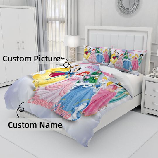 Christmas Disney Princess,Personalized Quilt Cover,Christmas Present