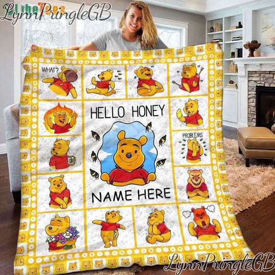 Winnie The Pooh Disney Quilt Blanket, Winnie The Pooh Blanket, Quilt Blanket