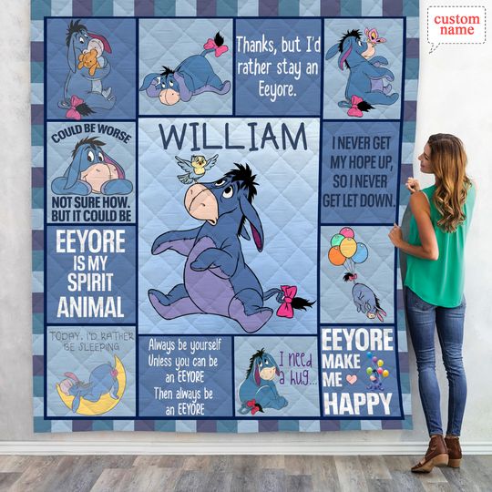 Disney Eeyore Quilt Blanket, Winnie The Pooh Fleece Blanket, Disney Movie