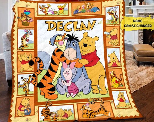 Personalized Disney Winnie Pooh Fleece Blanket, Winnie The Pooh