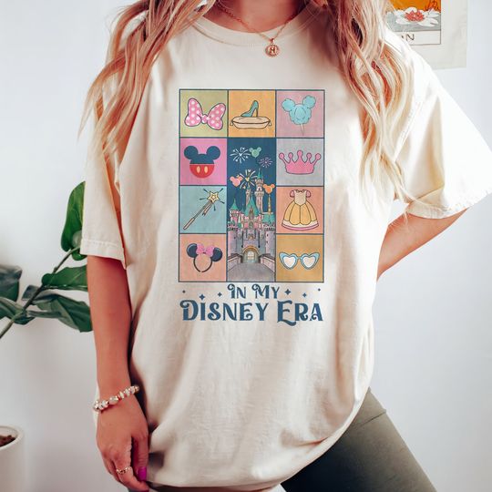 Discover Vintage In My Disney Era Shirt, Retro Disney Castle Shirt