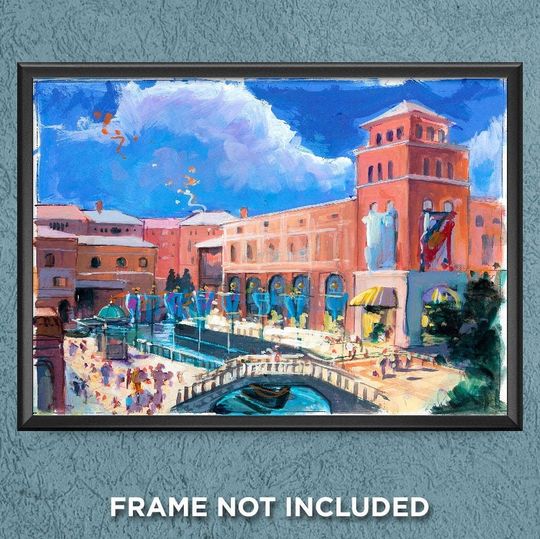 Epcot Center Disney World Print Italian Italy Pavillion Poster