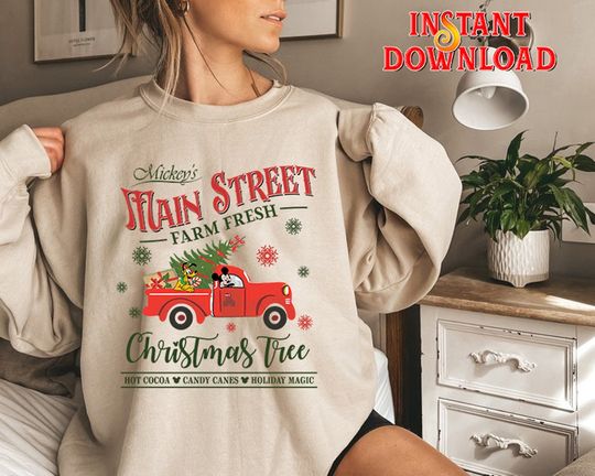Discover Mickey's Main street Farm Fresh Christmas Tree Shirt, Walt Disneyworld Christmas Shirt