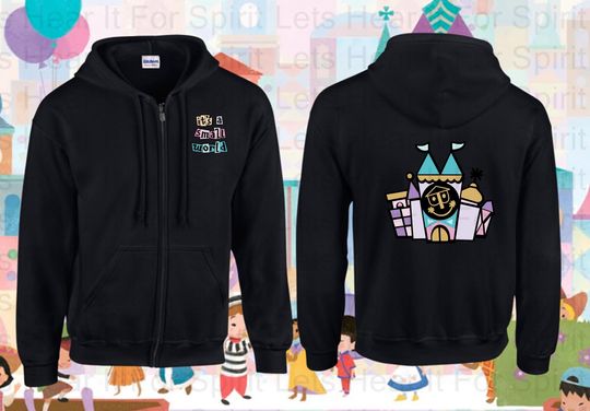 Disney It's a Small World Hoodie, Disney Vacation Small World Full Zip Hoodie