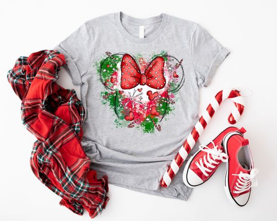Minnie Mouse Christmas Shirt, Disney Christmas, Minnie Head Christmas Shirt