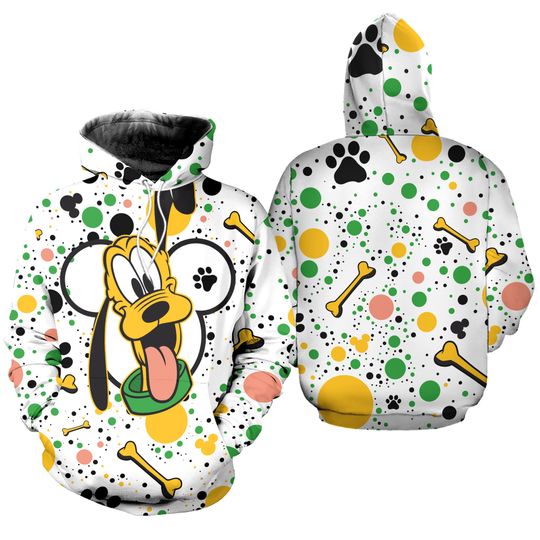 Discover Pluto Dog Polkadot Pattern | Disney 3D Hoodie