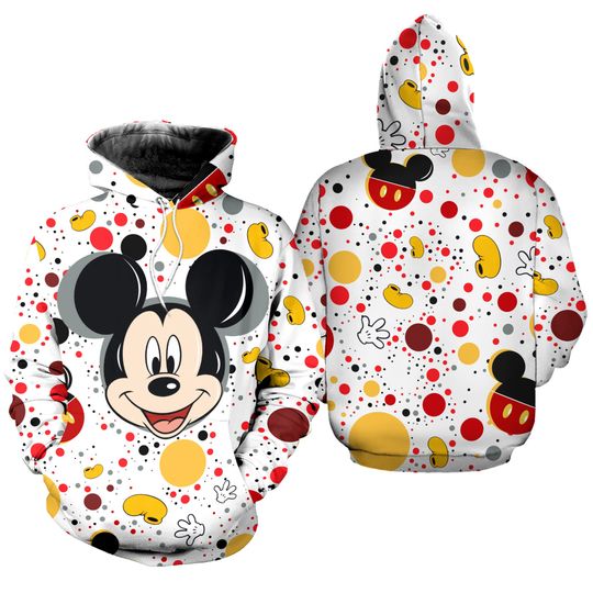 Mickey Mouse Polkadot Pattern | Disney 3D Hoodie
