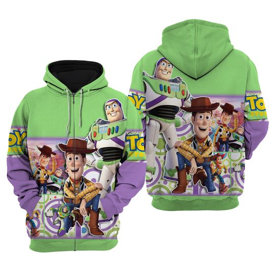 Disney Toy Story Green And Purple | Disney 3D Hoodie
