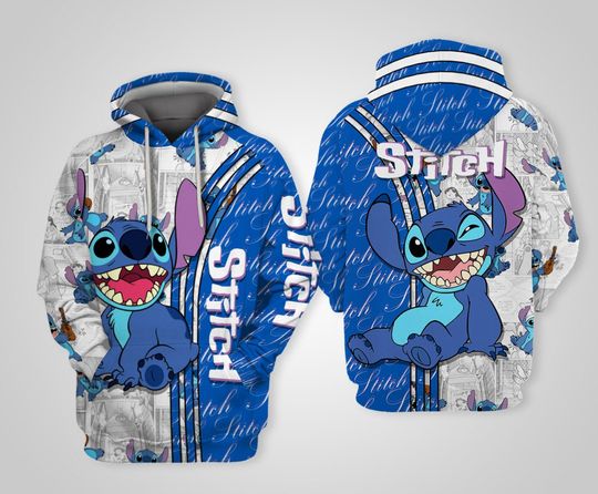 Blue Stitch Disney 3D Hoodie