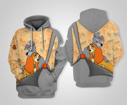 Lady And The Tramp Dog Gray | Disney 3D Hoodie