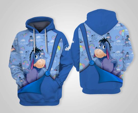 Eeyore Donkey Blue | Disney 3D Hoodie
