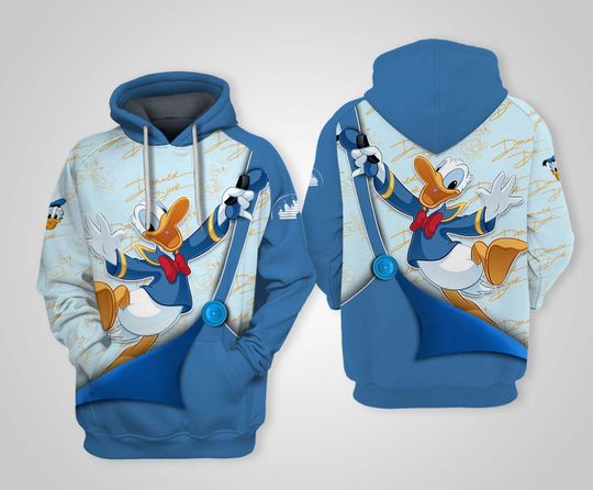 Donald Duck Blue Clear | Disney 3D Hoodie