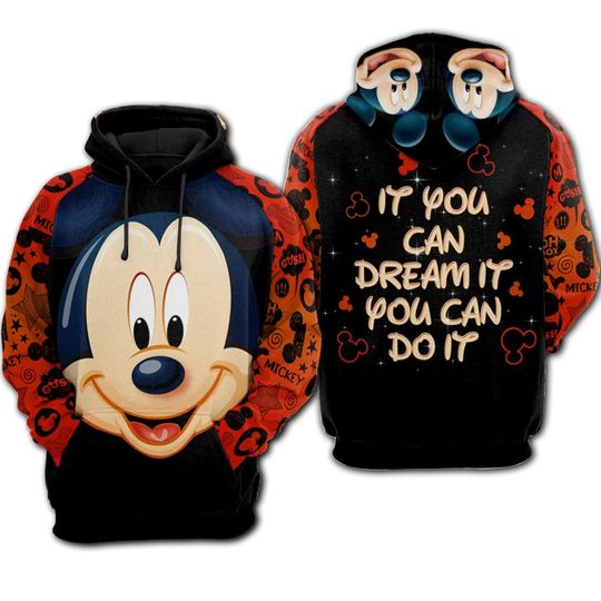 Giant Mickey Head Raglan Quote  Disney Sweatshirt/Hoodie/Fleece Jacket
