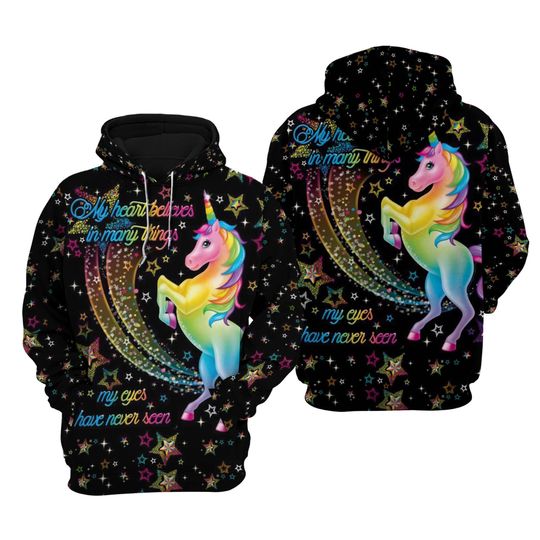 Stardust Glitter Rainbow Unicorn | Disney 3D Hoodie