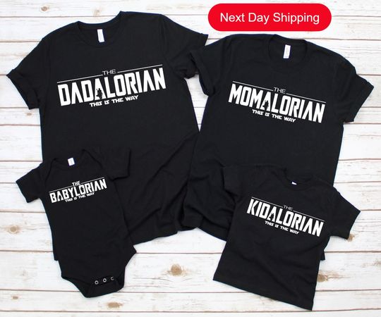 Momalorian Dadalorian Babylorian Kidalorian Shirts, Disney Star Wars Family Shirt