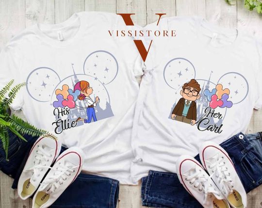 His Carl Her Ellie Shirts, Carl And Ellie Shirts, Up Couple Tshirt, Disney Couple Gift Shirt