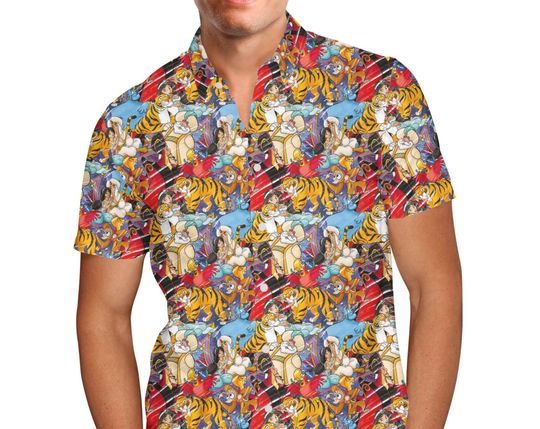 Discover Aladdin Sketched Disney Inspired Hawaiin Shirt