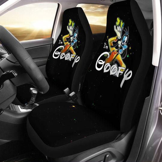 Goofy Blue Orange Yellow Black White Bling Glitter Disney Car Seats Cover
