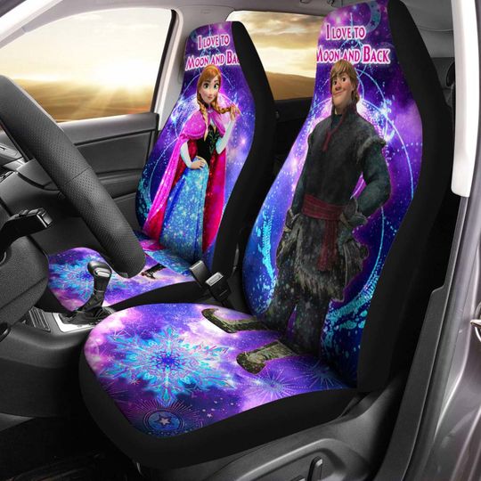 Anna Princess Purple Blue Rainbow Bling Glitter Disney Car Seats Cover