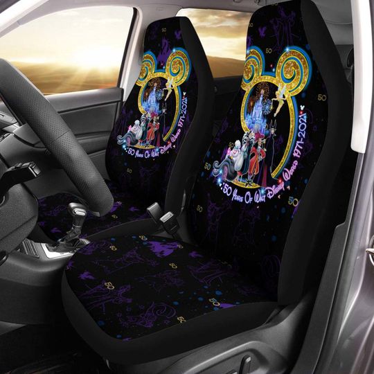 Villains Purple Yellow Black Bling Glitter Disney Car Seats Cover