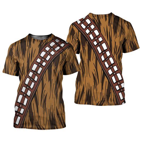 Chewbacca Chewy Star Wars Brown Costume Disney Graphics 3D T Shirt