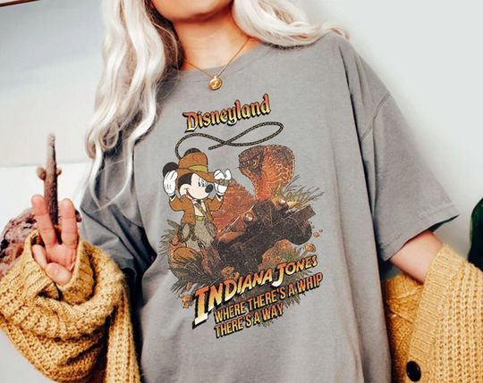 Vintage Mickey Indiana Jones Ride shirt, Disney Trip Shirt
