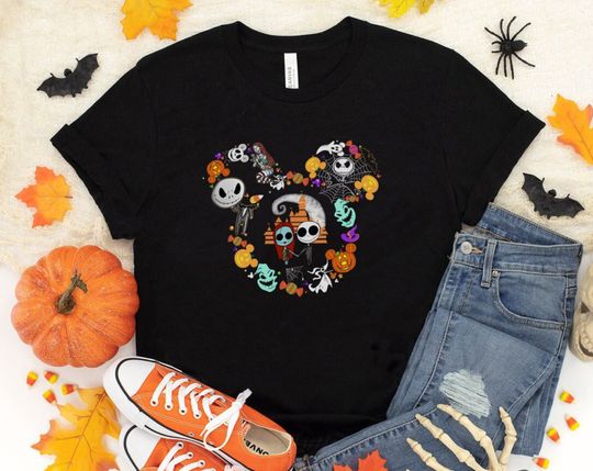 Disney Halloween Party shirt, Head Mickey Nightmare Before Christmas Shirt