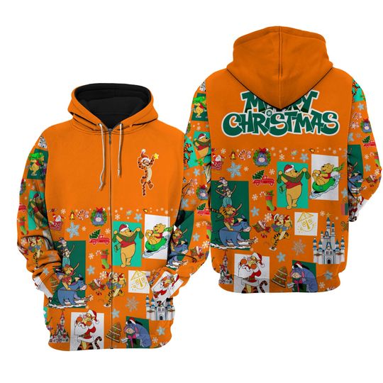 Tigger Orange Christmas Disney 3D Hoodie