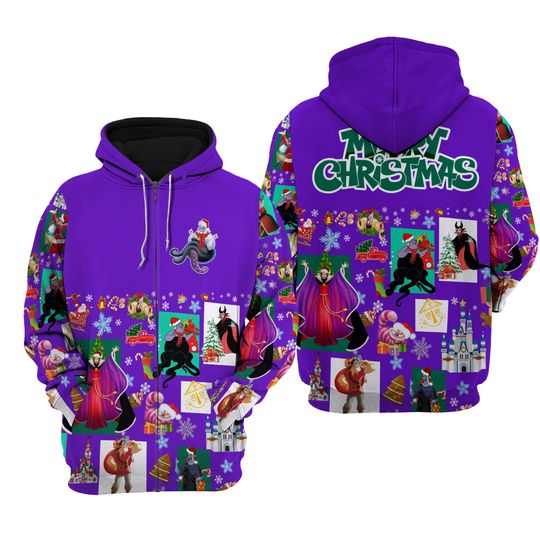 Ursula Violet Christmas Disney 3D Hoodie