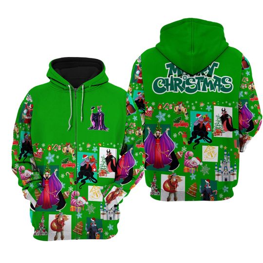 Maleficent Green Christmas Disney 3D Hoodie