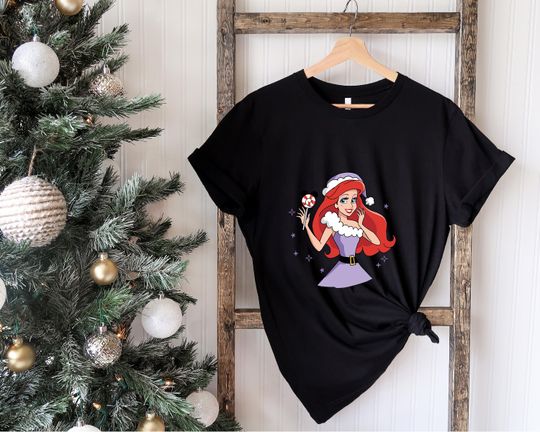 Discover Ariel Christmas Shirt, Disney Princess Christmas Shirt