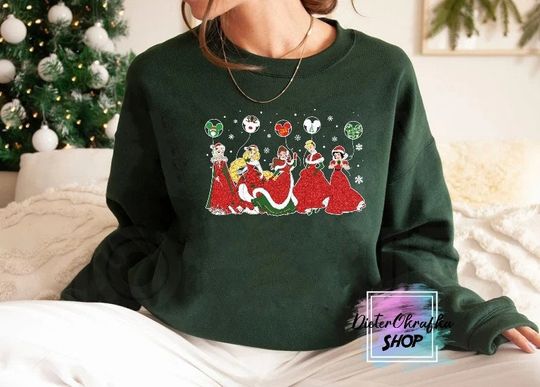 Princess Christmas Sweatshirt, Disney Princess Sweatshirt