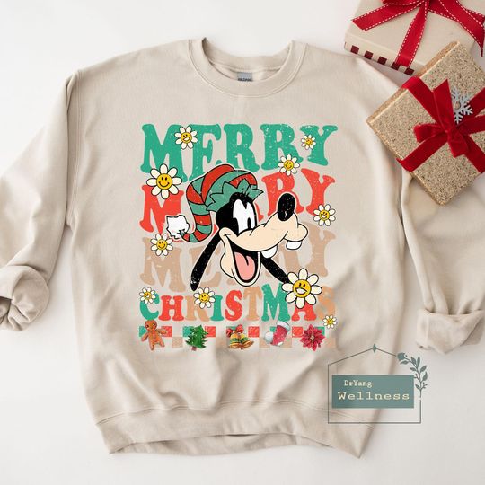 Retro Vintage Goofy Christmas Sweatshirt, Disney Family Christmas Sweatshirt